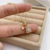 Charm Vintage Square Necklace Decoration Zircon Collarbone Chain Star Pendant Necklace  Daily
