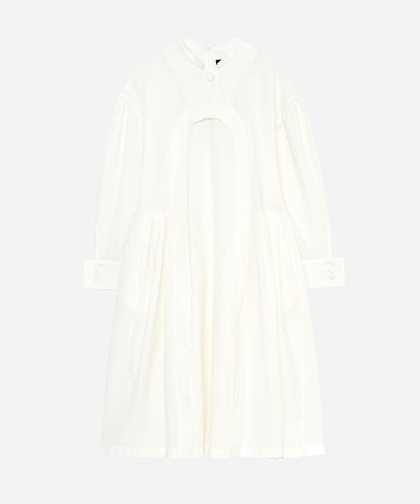 Kamdaun Voluminous Seersucker Dress - Off-White