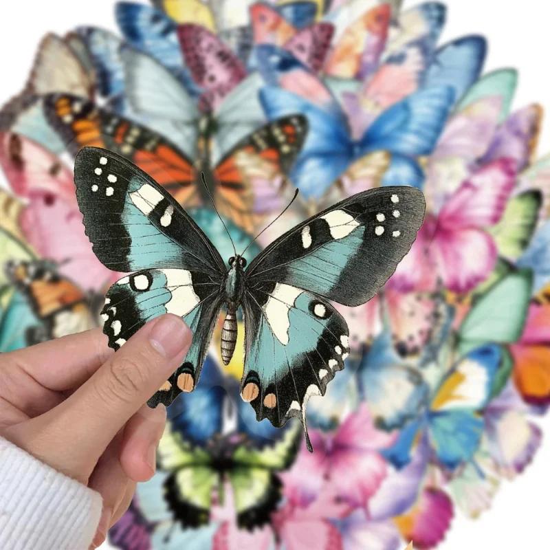 36PC Creative Colorful Butterfly Transparent Stickers Set Top Quality Waterproof DIY Decor for Notebook Phone Case