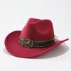 Curled Cowboy Hat Personalized Accessories, Western Cowboy Hat, Men's and Women's Outdoor Mountaineering Sun Hat, Woolen Hat