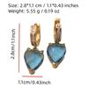 1 Pair Heart Shape Artificial Crystal Dangle Earrings for Women Zirconia Earring Jewelry Wedding Party Accessories