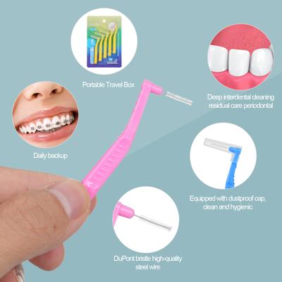 L-förmiges Interdentalbürsten-Set, 5-teilig, Zahnseide-Picks, Plaque-Entferner, Zahnreinigungsbürste, Zahn