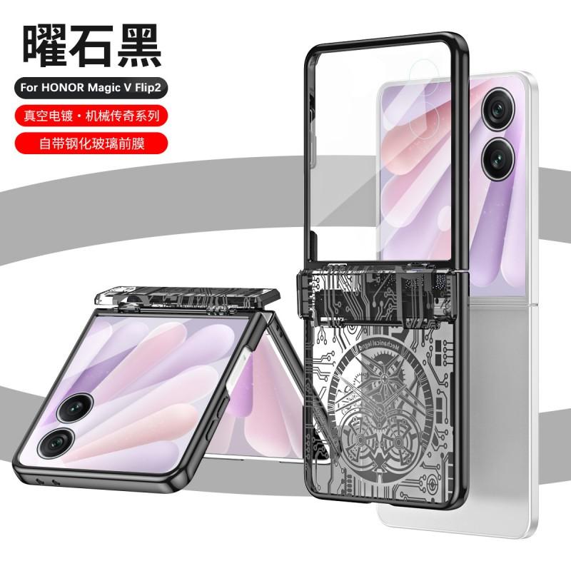 Premium PC Case Honor Magic V Flip 2 Phone Electroplated Mechanical Hinge Design Drop Protection Anti-Fingerprint