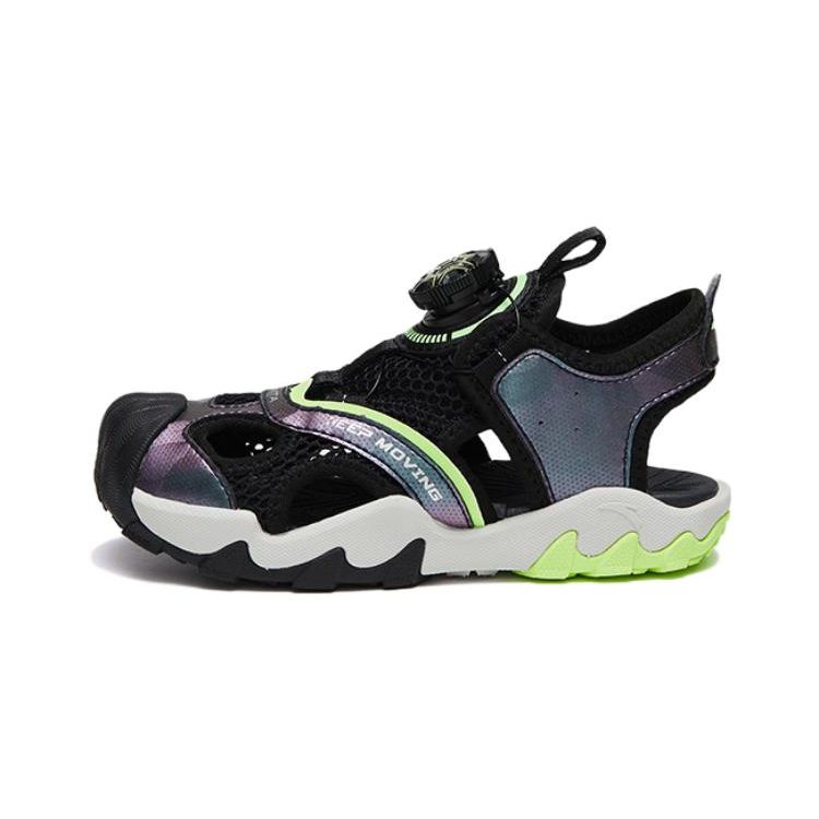 Anta Anti-Slip Wear-Resistant Sports Sandals Kids Sandals Green Silver Black A312329966-3