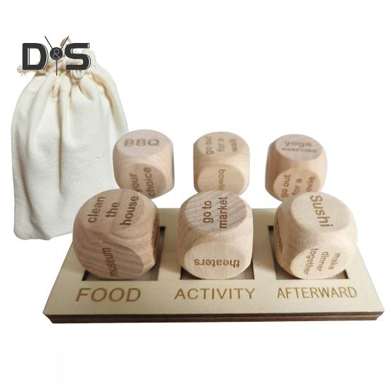 

День святого Валентина Игра в кости для свиданий на ночь Игра в кости для взрослых Еда Решатель игр в кости Рождественские подарки для пар Ужин Решение игральных костей 3Grids