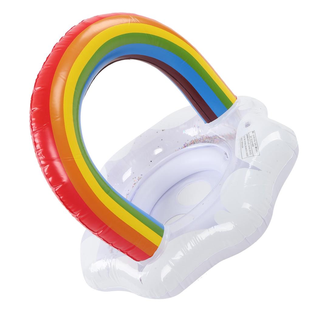 Baby Swimming Float Rainbow Inflatable Children Swimming Ring with Safety Float Seat
