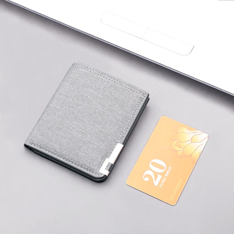 Men's Ultra-Thin Canvas Wallet: Minimalist Compact Card Holder & Money Clip