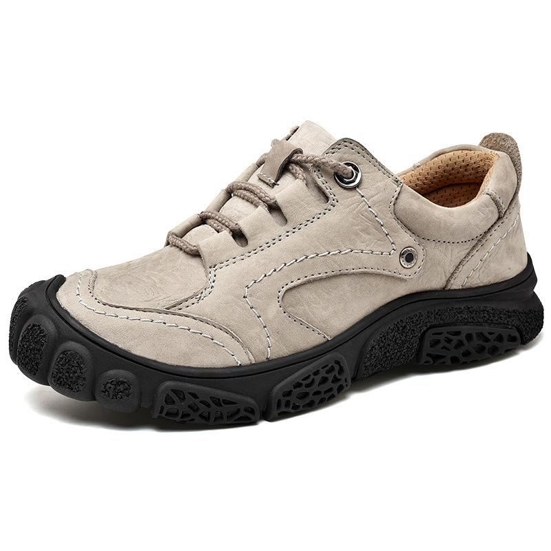 Moda Outono Inverno Camada Superior Couro de Vaca Sapatos de Bico Aberto para Exterior Masculino Sapatos de Trabalho Tamanho 38-45 Tênis Mocassins de Couro Genuíno Oxfords Masculinos