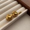 New unique twist metal stud earrings smooth polished earrings simple cold wind earrings
