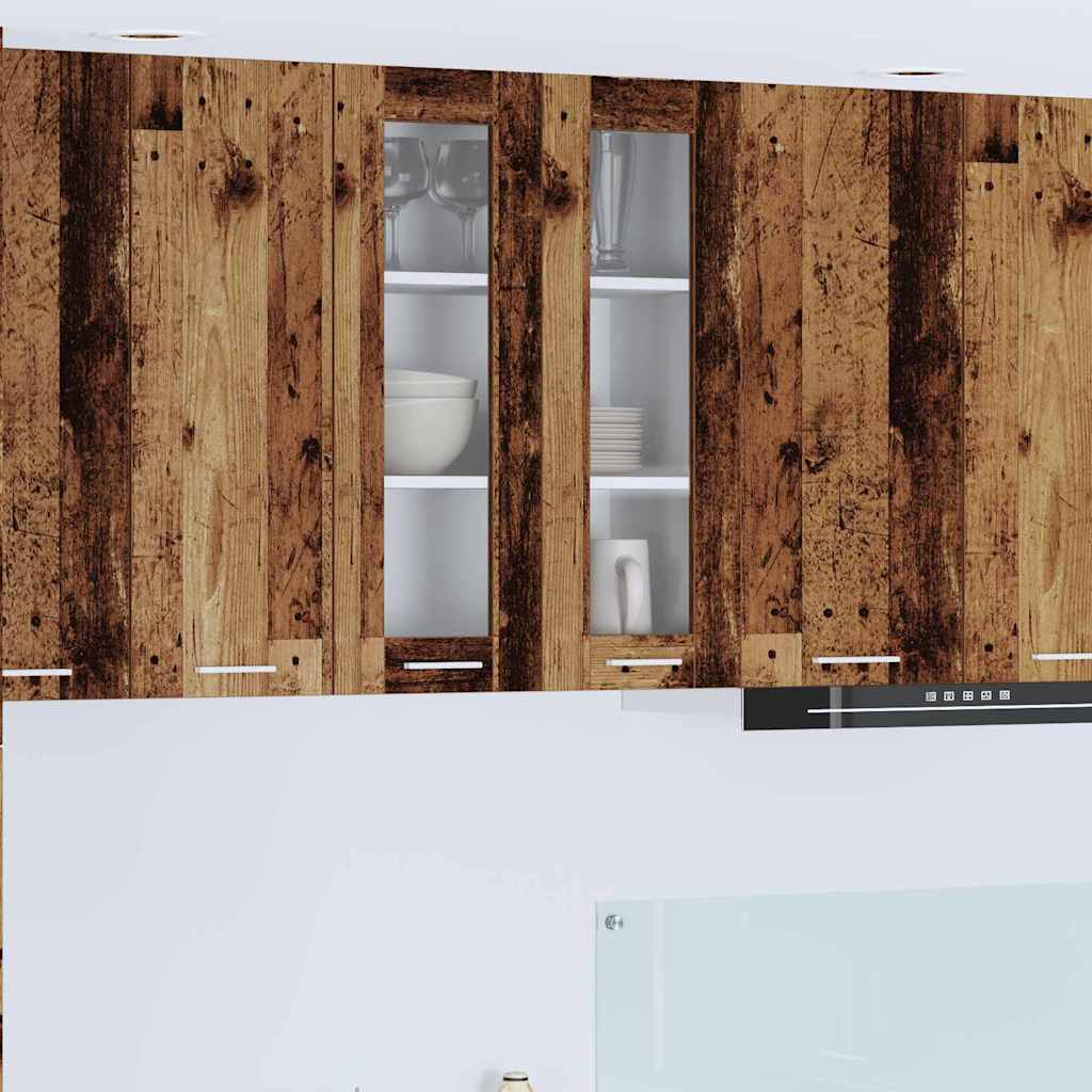 Hanging Cabinet with Storage Rustic Wood Finish 60 X 31 X 80 Cm Engineered Wood