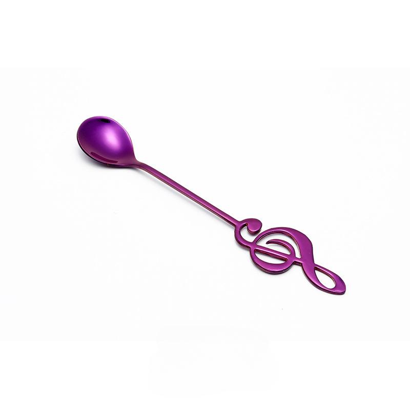 Nádobí na kávu Nádobí z nerezové oceli Hudební nota Kreativní Lžíce na kávu Lžička na mléko Zmrzlina Míchání Dezertní lžíce Nádobí