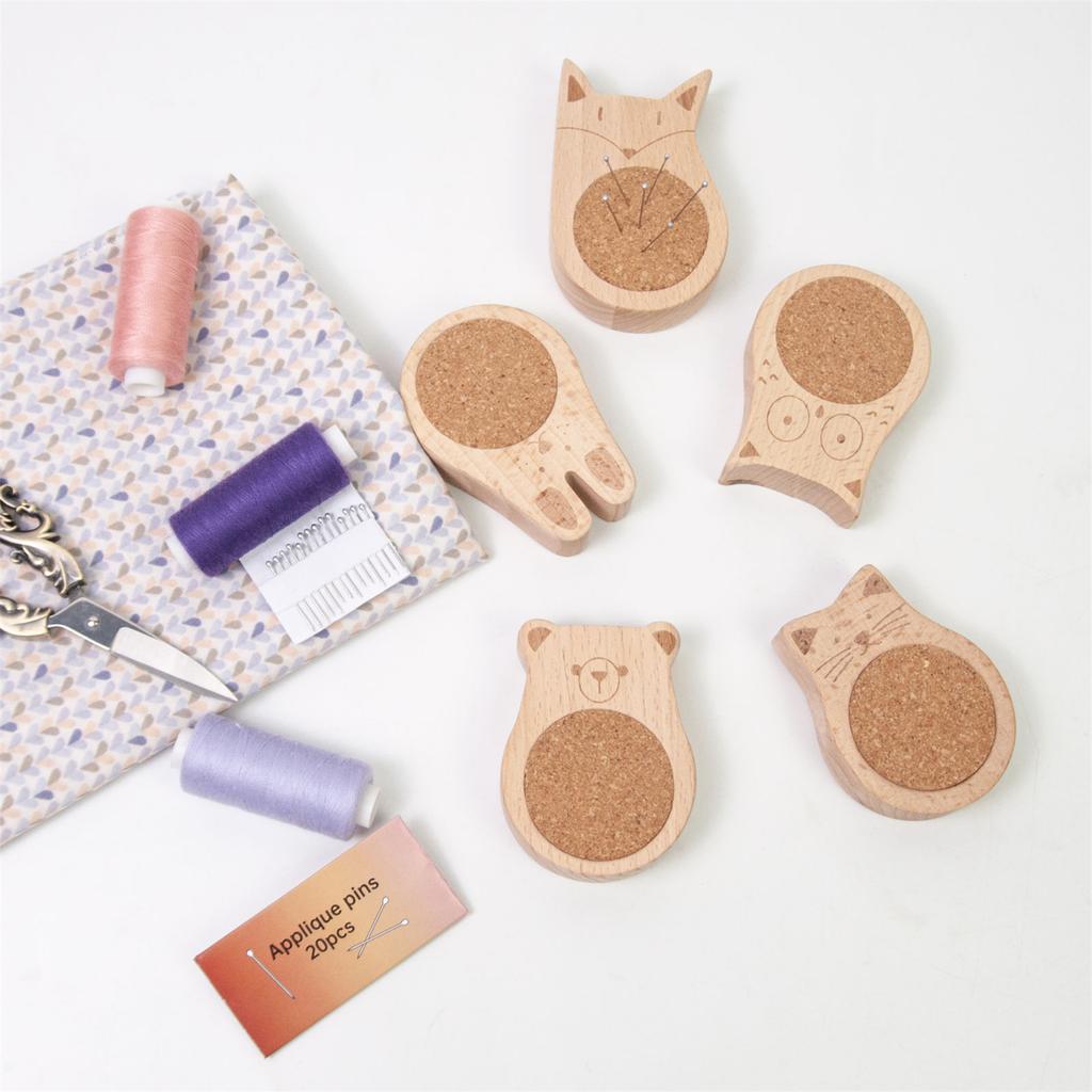 Wood Needle Pin Cushion Sewing Pin Holder Needle Pin Organizers for Dressmaking Quilting Needlework Sewing Pin Cushion