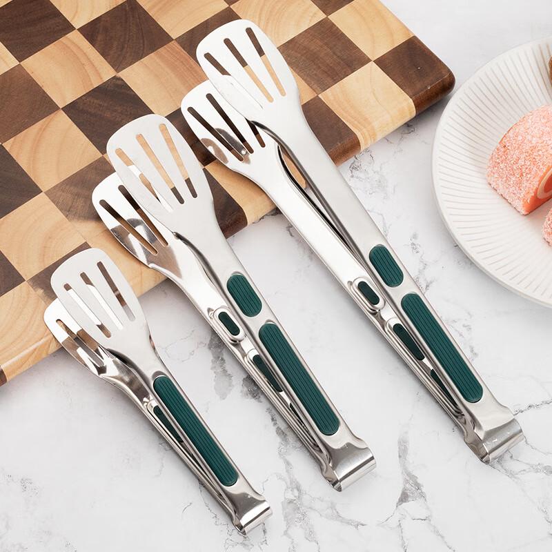 Lijia Stainless Steel Green Handle Food Tongs