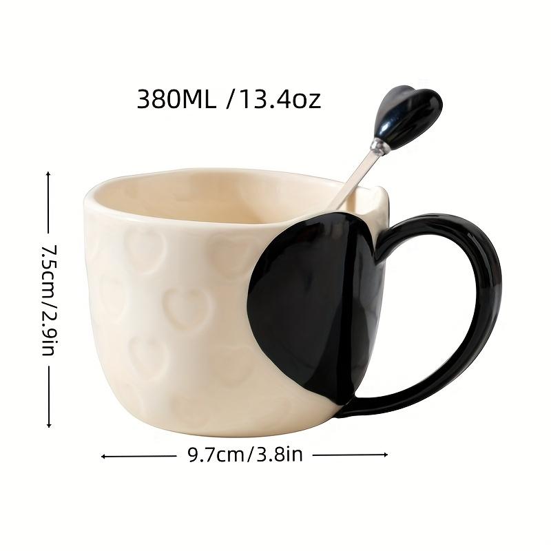 Set 2 Cutii Cadou Set Cești Ceramice Inimă Cuplu, Set Cești Cafea Cutie Cadou Romantice pentru Îndrăgostiți