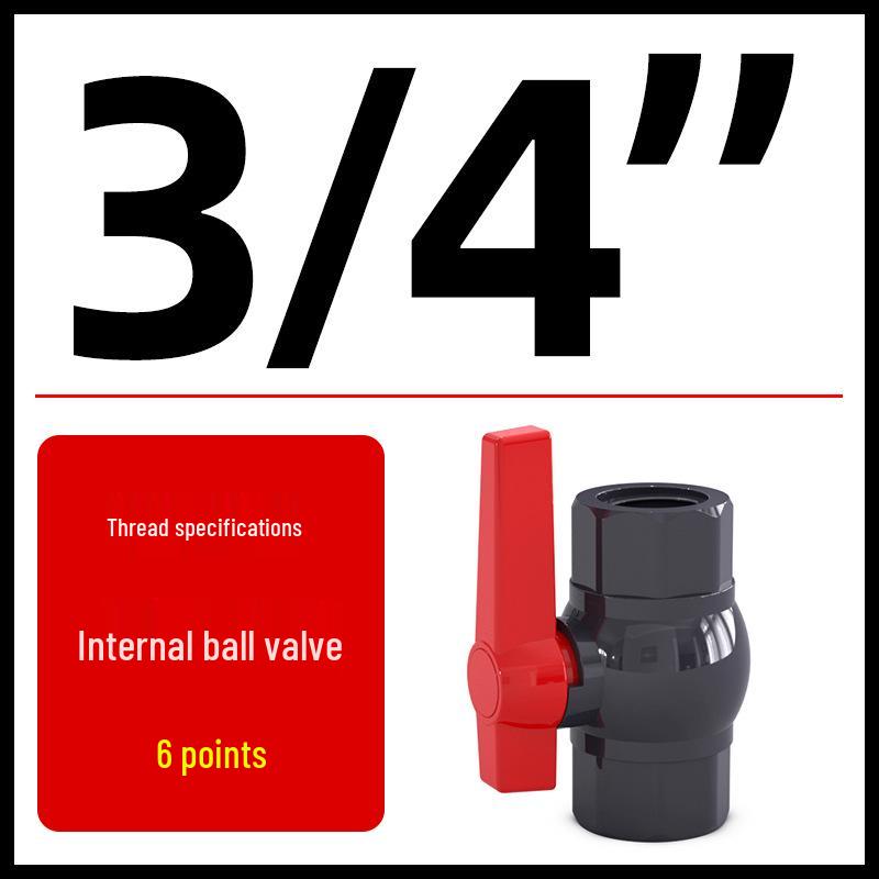PVC Internal Thread Ball Valve - Double Thread Water Pipe Fitting (Sizes: 20, 25, 32, 40, 50, 63, 75, 110)