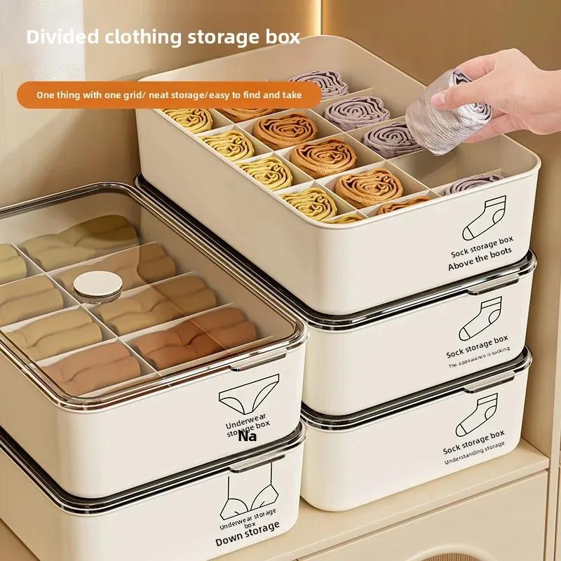 Kunststoff Unterwäsche Socken Trennwand Schrank Organizer Heimgebrauch Persönliche Kleidung Aufbewahrungsbox mit Trennwänden für den Haushalt