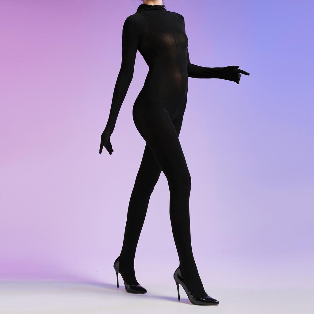 Plus Size One-piece Stockings 12 Velvet Five-finger Full Package Pantyhose Men and Women Sexy Seamless Tight Bodysuit