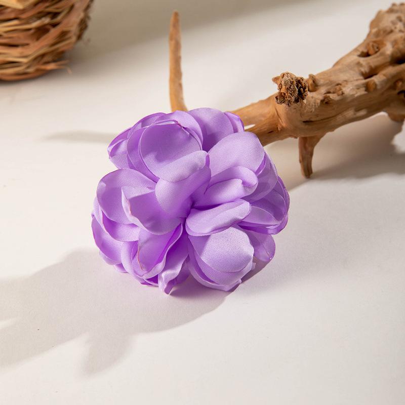 Colored Camellia Rose Fabric Broken Hair Duck Bill Clip Korean Flower Bangs Clip Photo Hair Accessories Woman