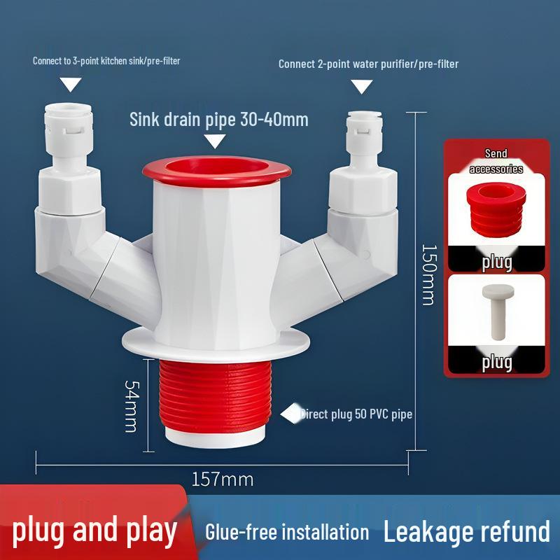 Kitchen Water Purifier Three-Way Diverter Connector