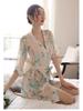 Set Sexy Kimono de Noapte din Șifon Imprimat - Lenjerie Transparentă de Inspirație Japoneză