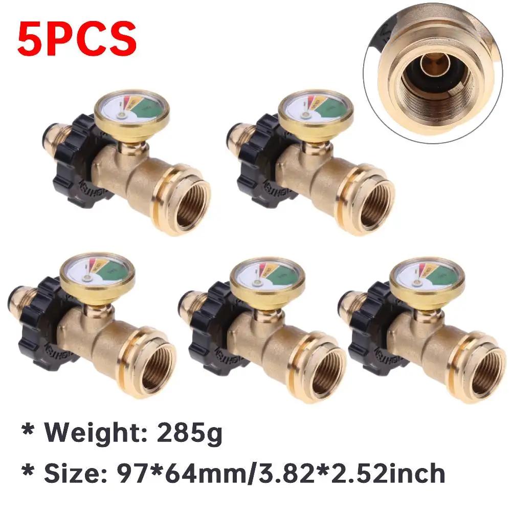1-5PCS Propane Tank Gauge Level Indicator Leak Detector Gas Pressure Meter Universal for RV Camper Cylinder BBQ Gas Grill Heater