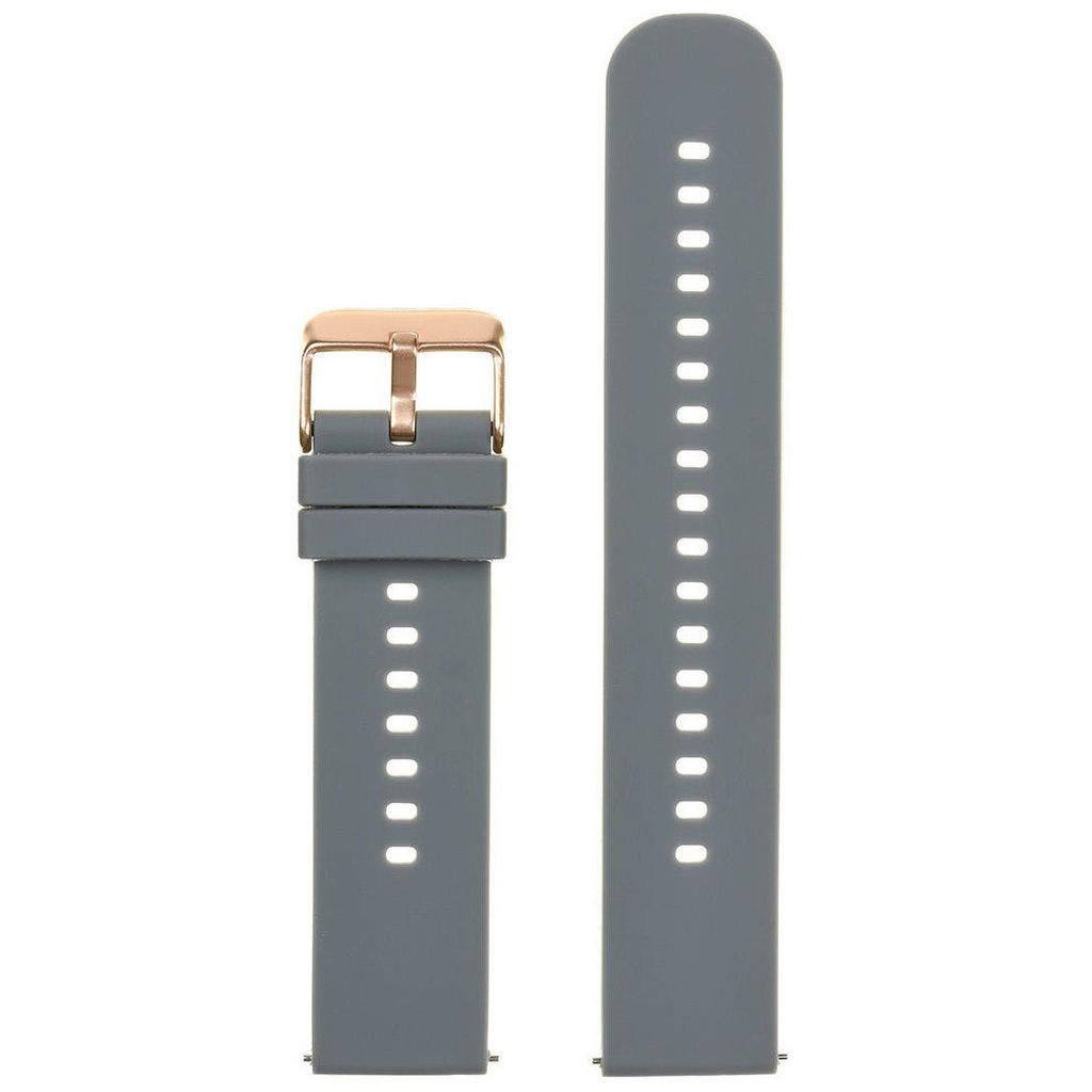 Rubber Watch Strap U27 - Dark Grey/Rosegold - 18Mm