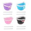 Kids Bicycle Front Basket with Ribbon Bow Toddlers Boys Girls Balance Bike Handmade Woven Storage Basket Bike Accessories