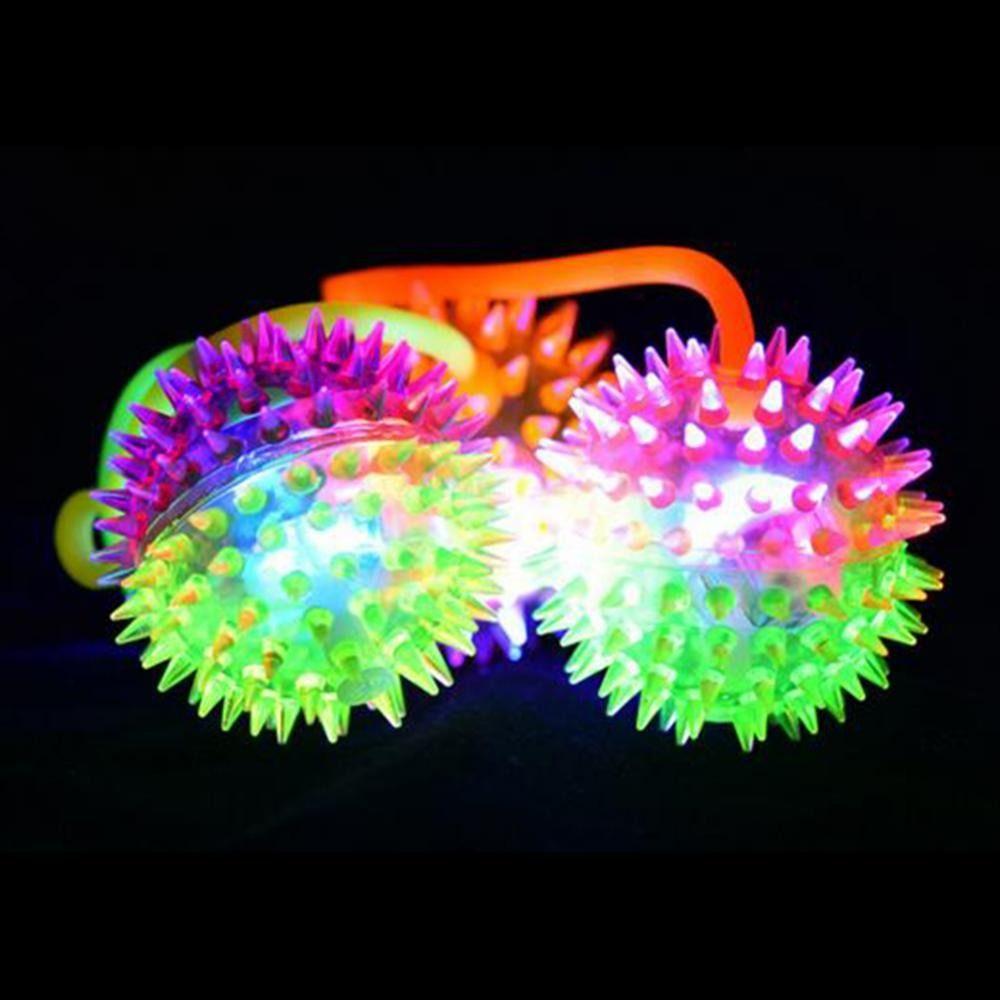Decoration Glowing Hair Flash Ball Led Light Up Toy Glowing Elastic Ball Toy Elastic Glow Hair Ball