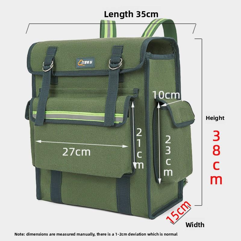 Large Backpack Tool Kit Multifunctional Repair Canvas Woodworking Thickened Wear-resistant Portable Installation Electrician Bag