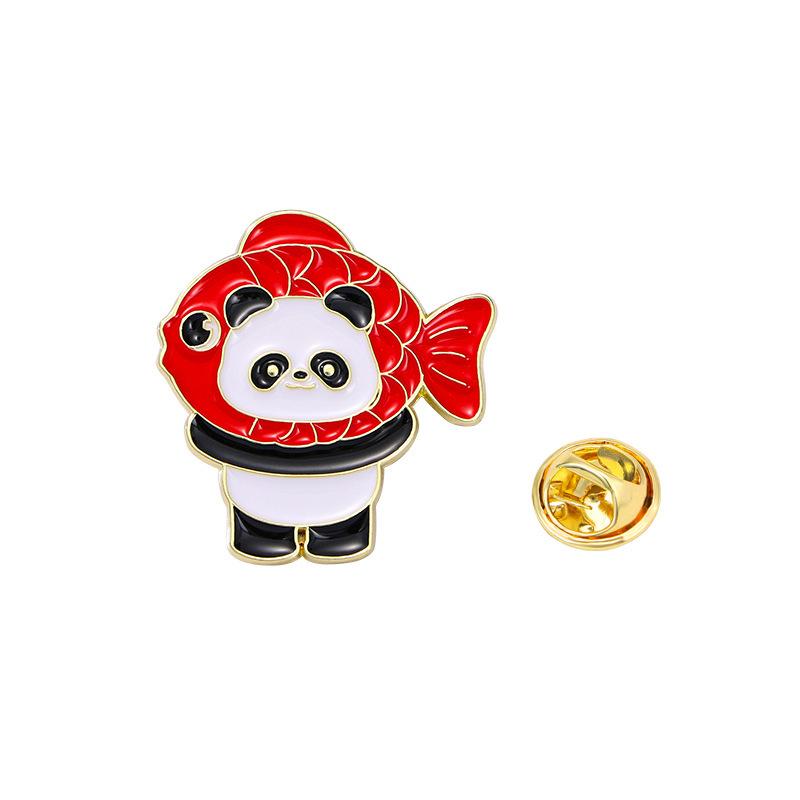 Merchandise Spring Festival New Panda Brooch God Of Wealth Styling Success Good Luck Alloy Oil Drip Badge Badge
