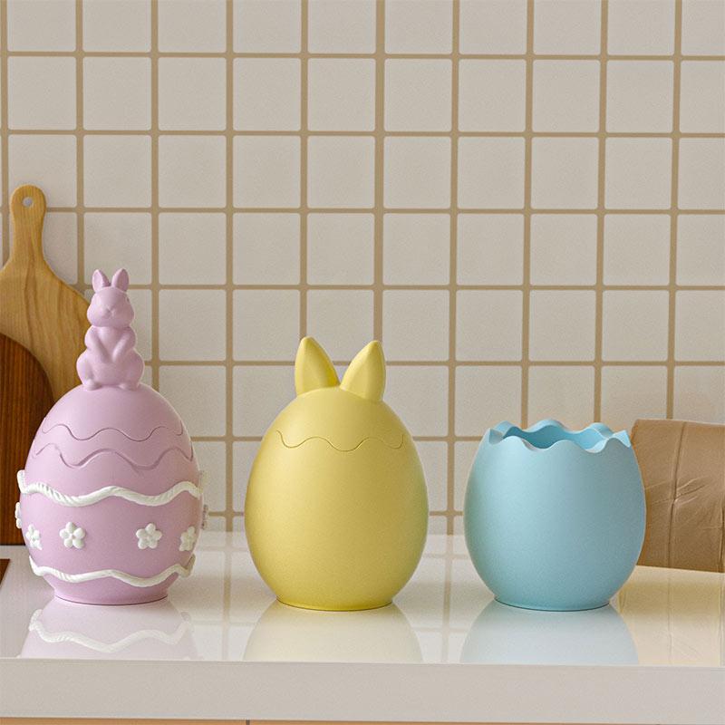Easter Silicone Molds Smooth Egg Straight-Ear Bunny Shapes For Making Candle Cups Plaster Ornaments DIY Holiday Decor Crafts