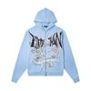 Cross-border trendy brand MIXED & EMOTION ironed diamond letter pattern pullover hooded sweater men's and women's cardigan jacket