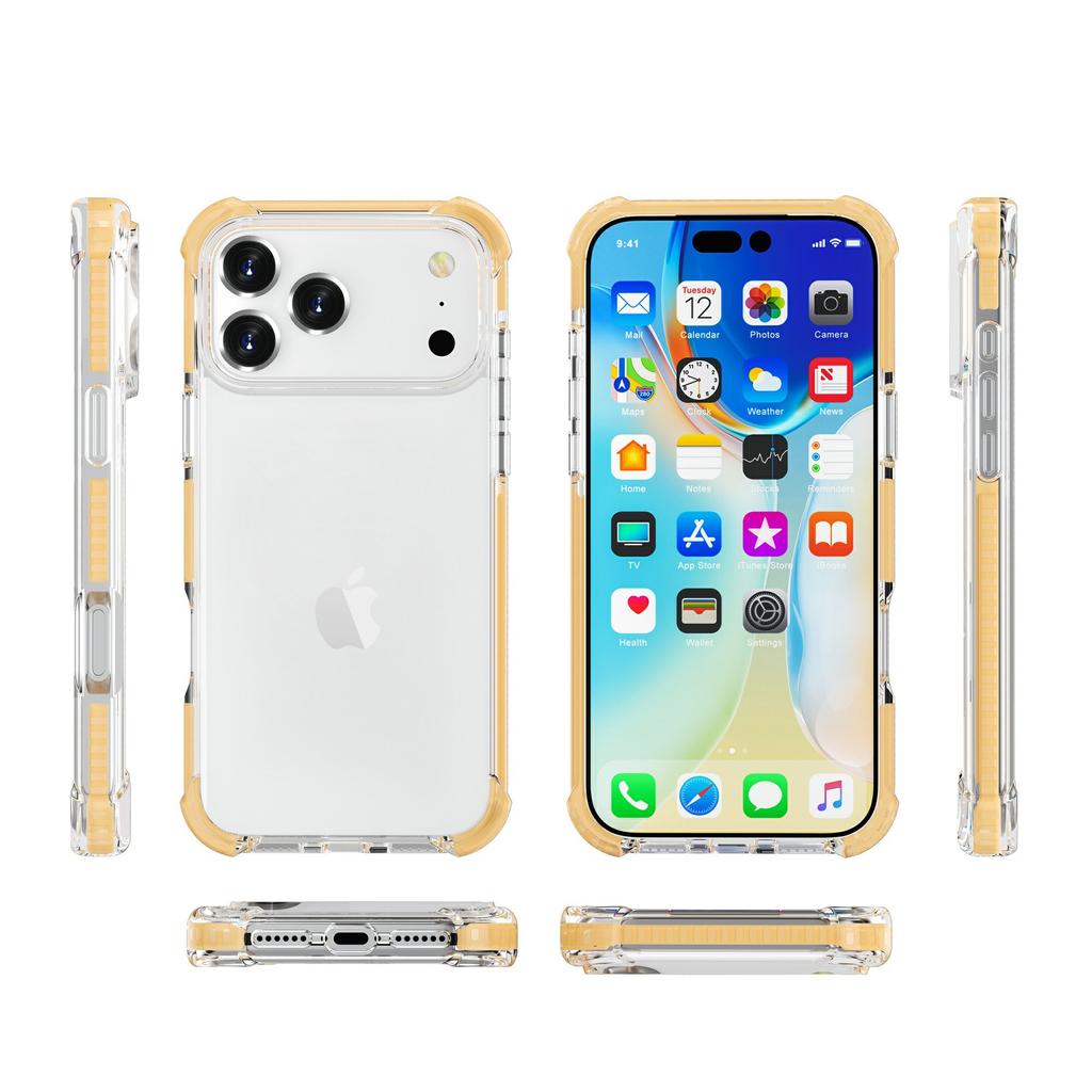 The New iPhone18ProMax Transparent Mobile Phone Case Is Suitable for Apple 18 Acrylic Colored Edge Airbag Anti-drop Case.