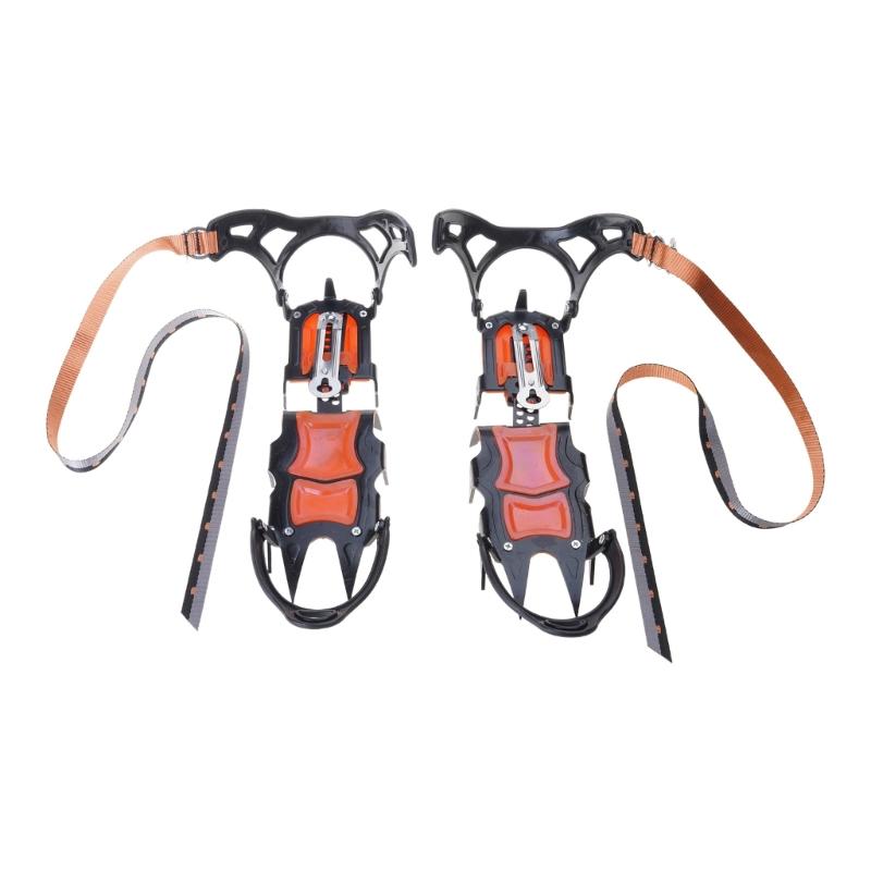 12 Teeth Ice Grip Antislip Shoe Boot Ice Traction Slip on Snow Ice Spikes Crampons Cleats Footwear Traction for Skiing