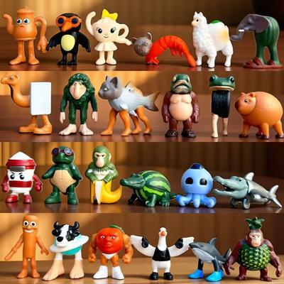 Funny Italian Brainrot Figurine Toy Desktop Decoration Mini Tung Tung Sahur Figure Tralalero Tralala Shark Toys Kids Adult Gift