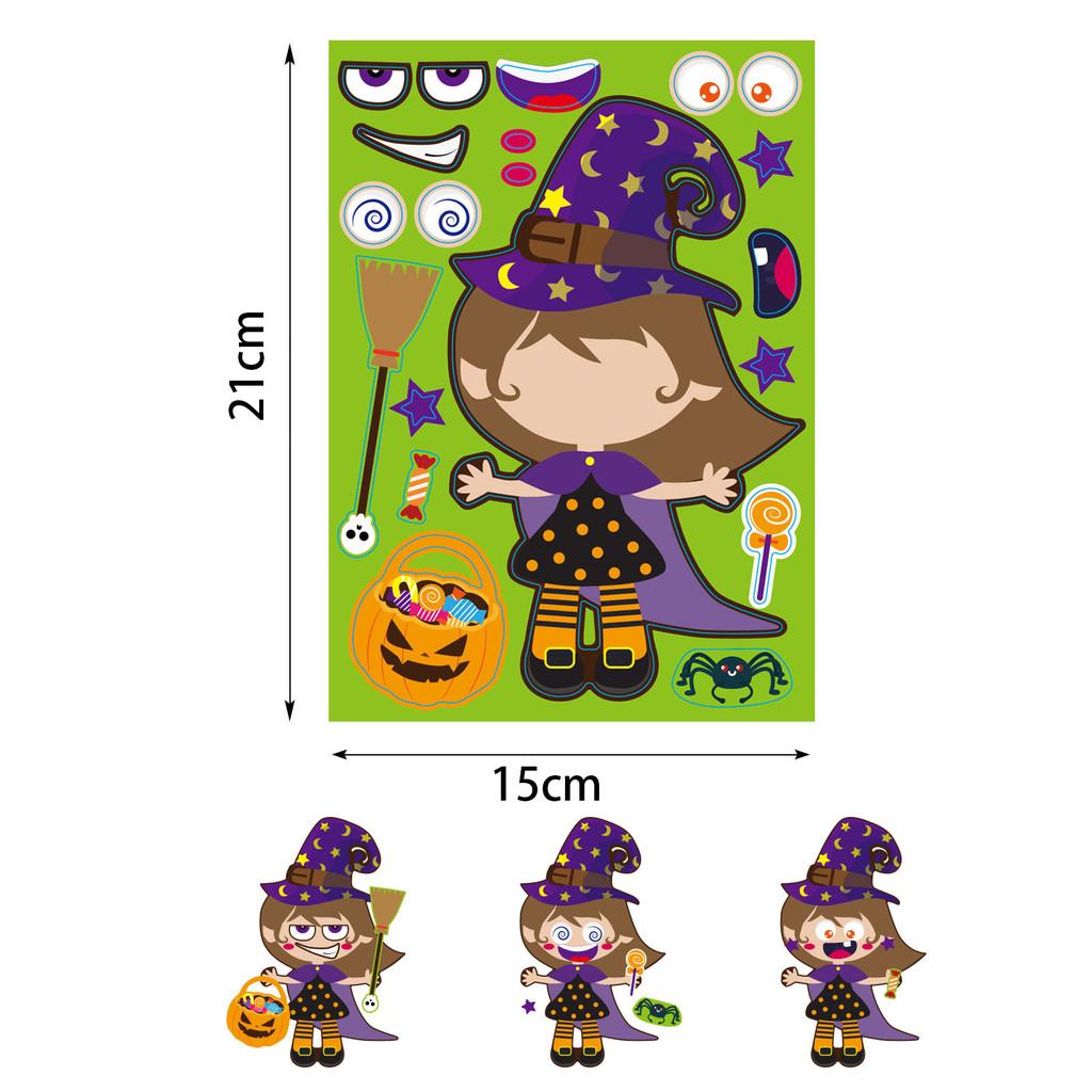 Colorful Xh061 Halloween Diy Pumpkin Puzzle Stickers For Kids Crafty Decor