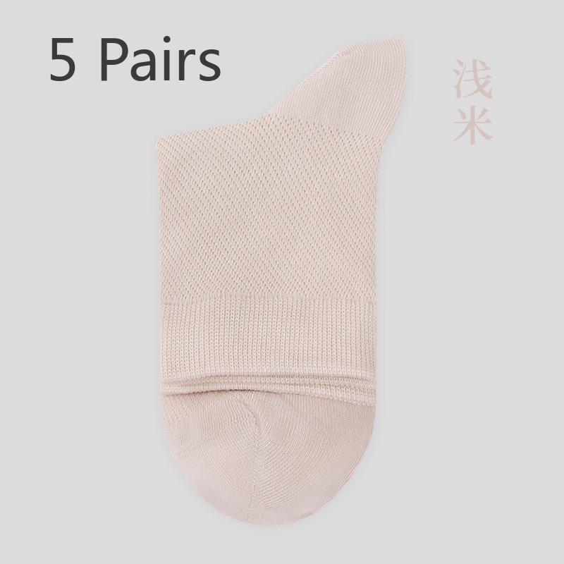 

5 пар сетчатых летних носков, короткие, средней длины, сетчатые дышащие, антибактериальные летние носки 5 Pairs бежевый
