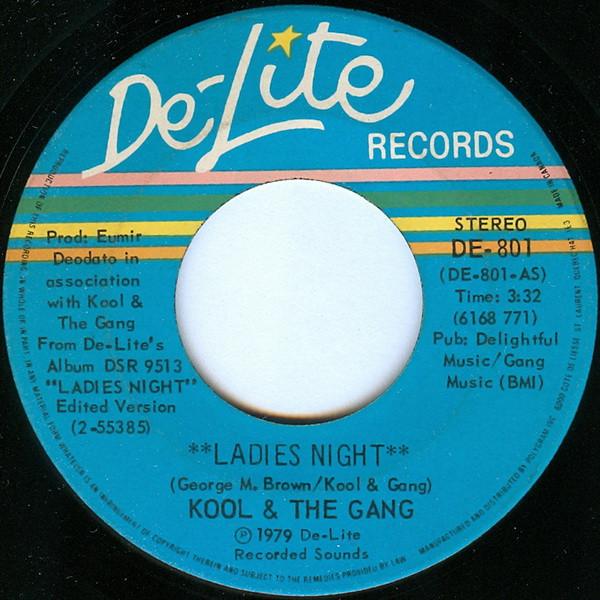 

7inch Record KOOL & THE GANG - Ladies Night DE801 De-Lite Records 1979 Canada Soul/Funk Used