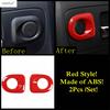 A Pillar Ring Water Cup Holder Gear Shift Panel Head Light Lamp Cover Trim For Toyota Tundra 2014 - Red Accessories Interior