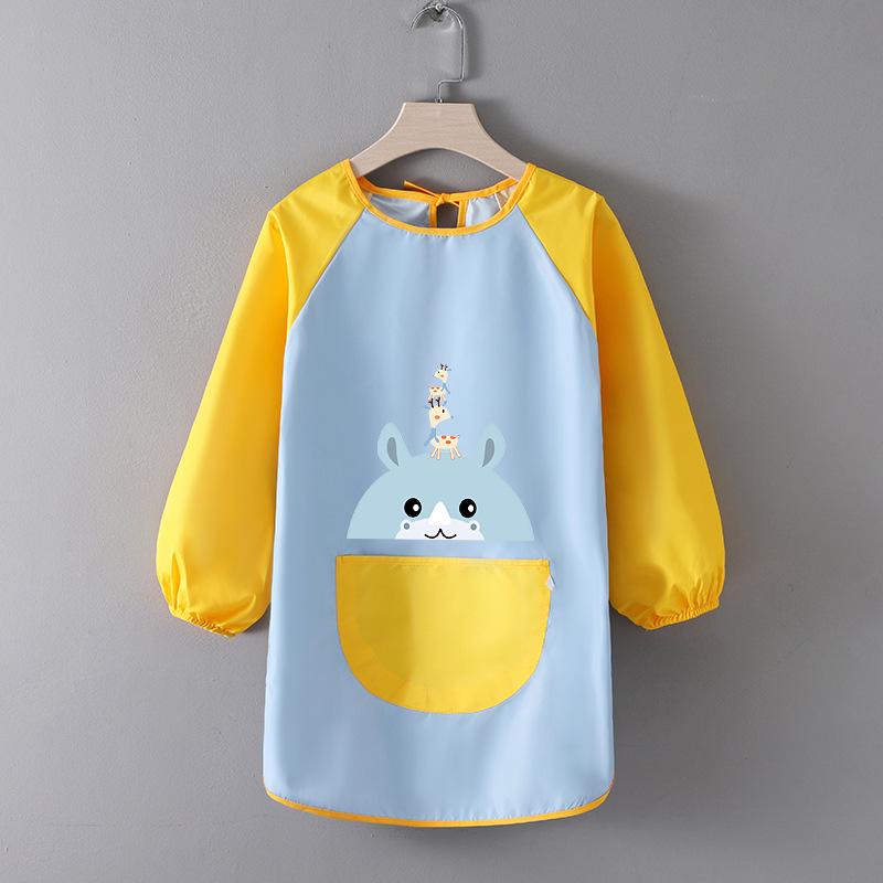 Children's Waterproof Art Smock with Logo - Reversible Apron for Painting and Eating  