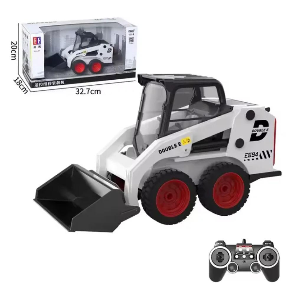 Double E E594 1:14 Remote Control Slip Loader Toy Car RC Truck Engineering Vehicle Skid Steer Excavators Toys for Boys Gifts
