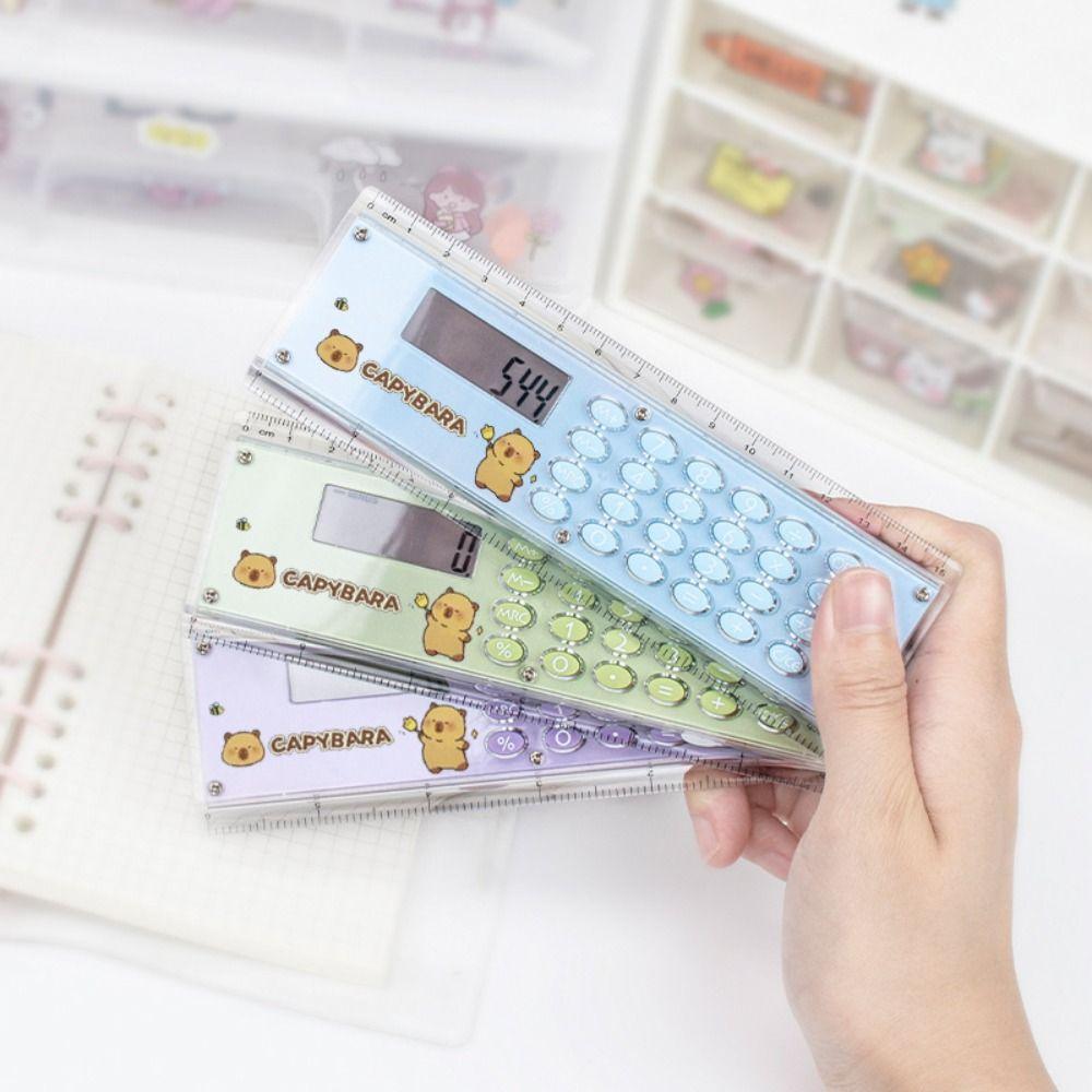 8-digit Ruler Calculator Capybara Straightedge New Measuring Ruler Drawing Tool