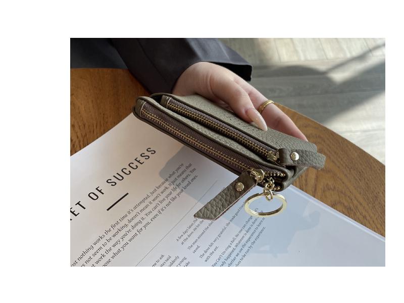 2025 Women's Genuine Leather Coin Purse: Exquisite High-End Compact Wallet with Zipper