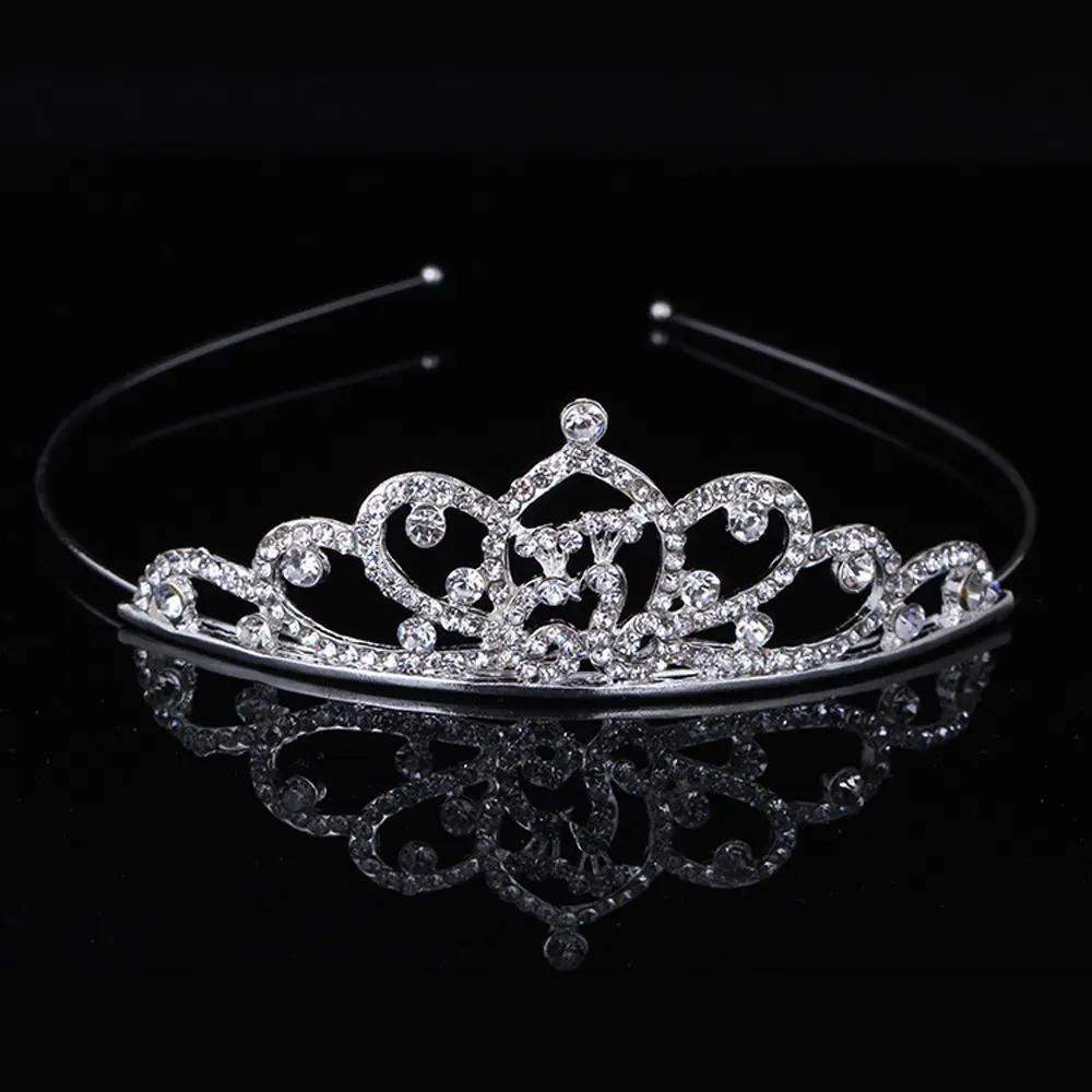 Exquisite Princess Crystal Tiara Crown Headband Children Girls Love Bride Prom Wedding Party Accessories Jewelry Gifts New