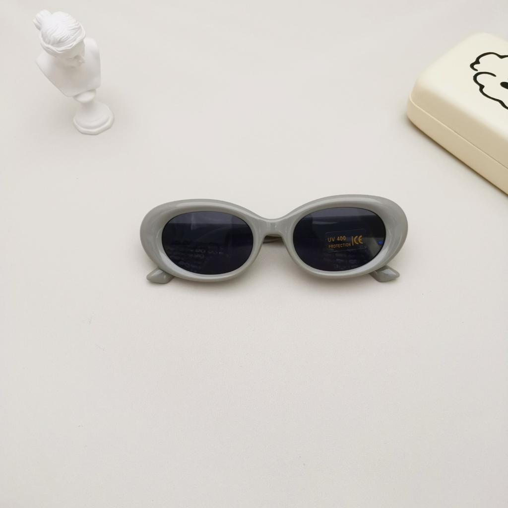 2025 Children's Personality Color Block Oval Frame Sun Protection Beach Boys And Girls Stylish Versatile Version Sunglasses