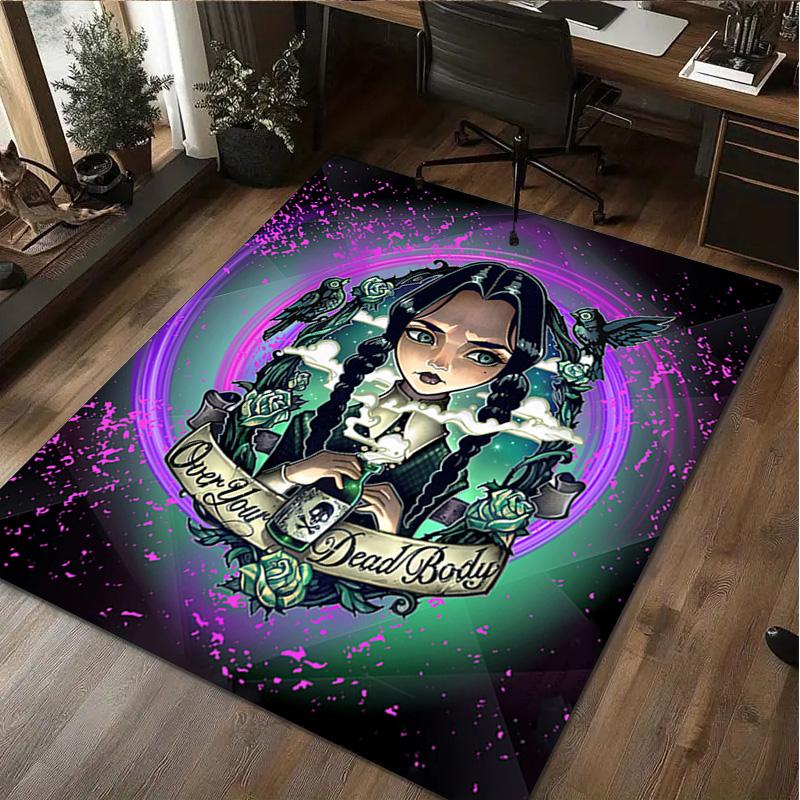 1 Tapis Imprimé Mercredi - Tapis de Décoration Intérieure Pour Salon Chambre Sol Espace Chaise d'Ordinateur