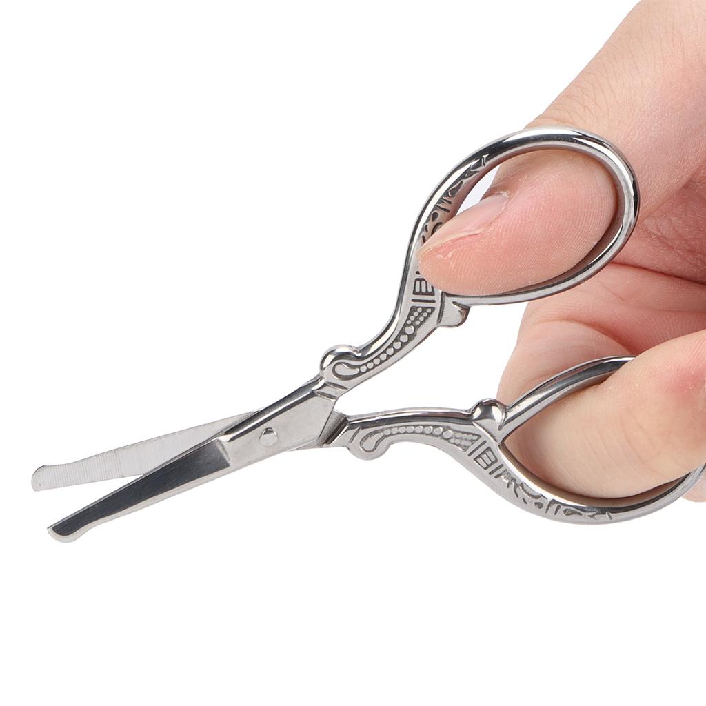 Vintage Embroidery Scissors Stainless Steel Tea Ceremony Bag   Stitch   Tool(Round Head Gold MJFY01 )