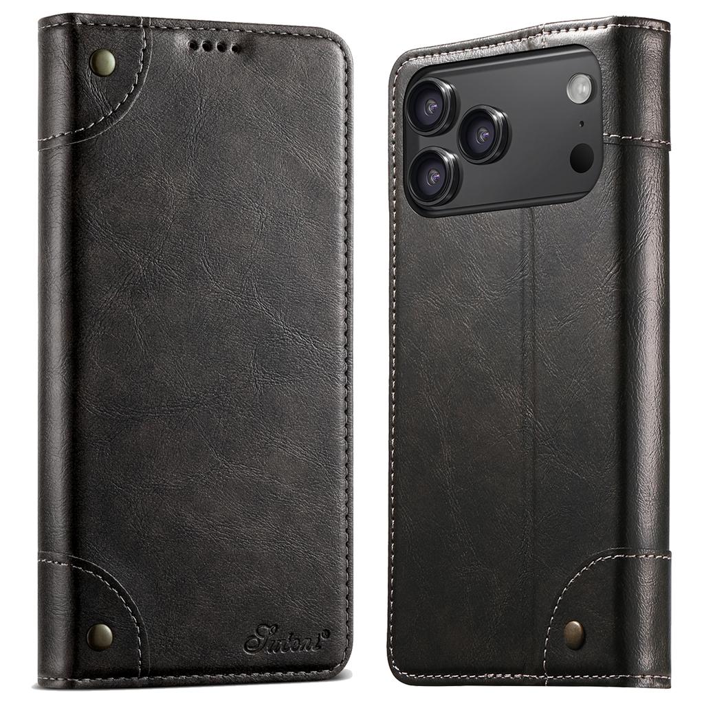 Business Magnetic Leather Wallet Card Solt Phone Case For iPhone 17 Pro Max 16 Plus 15 14 13 12 11 Bag Flip Book Kickstand Cover