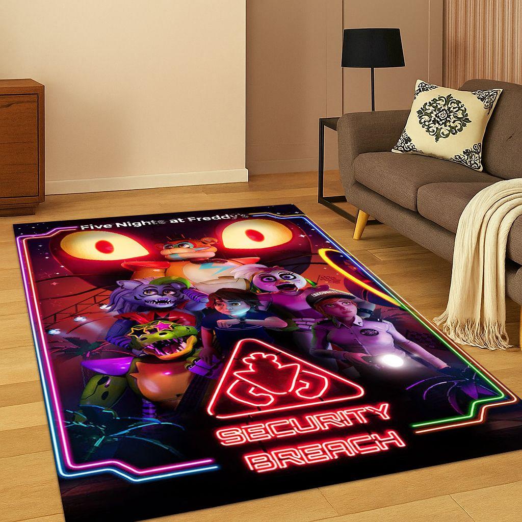 Tappeto Cartoon 3D F-FNAF per Camera da Letto Soggiorno Divano Zerbino Decorazione Casa, Tappeto Area Giochi Bambini Antiscivolo Regalo di Natale