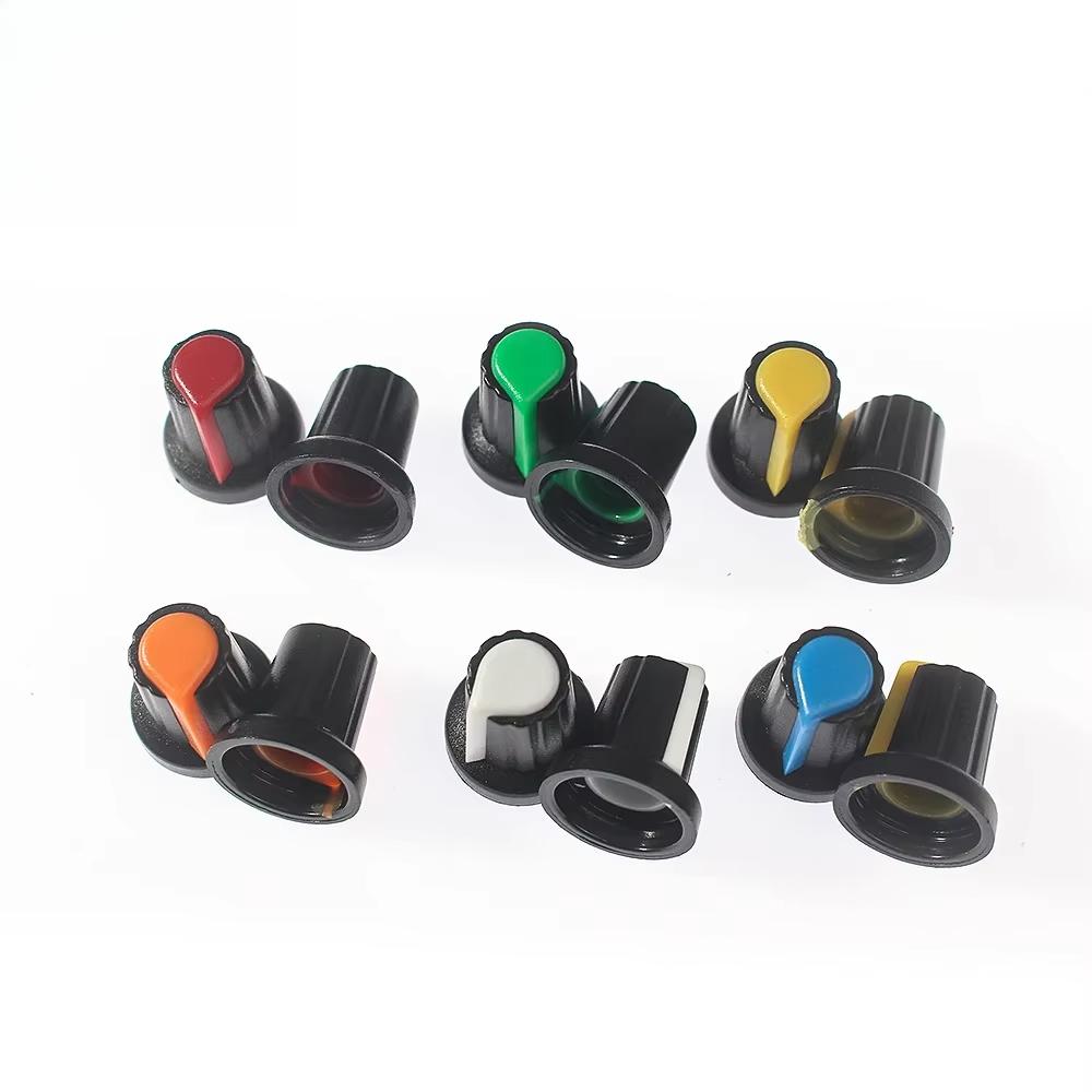 5/10pcs WH148 Potentiometer Knobs 15X17mm 6mm Potentiometers Plastic Knobs Cap AG2 6colors Orange Blue Yellow White Red Green